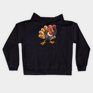 Cool Football Player Gift Gobble Thanksgiving Turkey Kids Hoodie